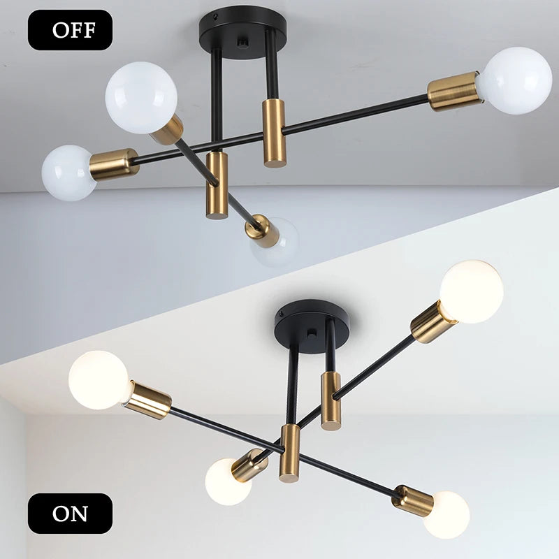 Lustre para Sala - Luminária LED de Teto Retro Luxo