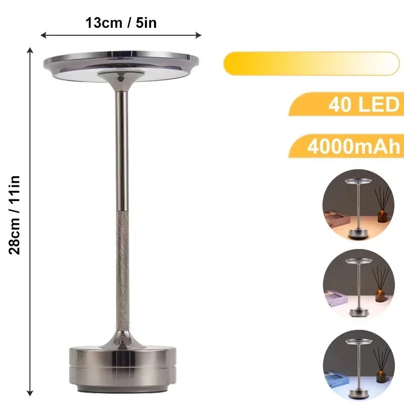 Luminária de Mesa LED Portátil e Recarrregável