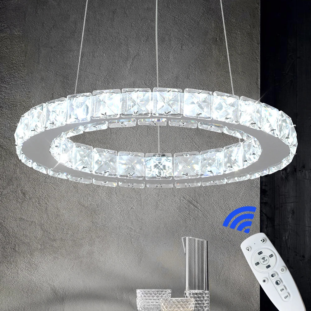 Lustre de Cristal LED Moderno para Sala de Estar e Jantar