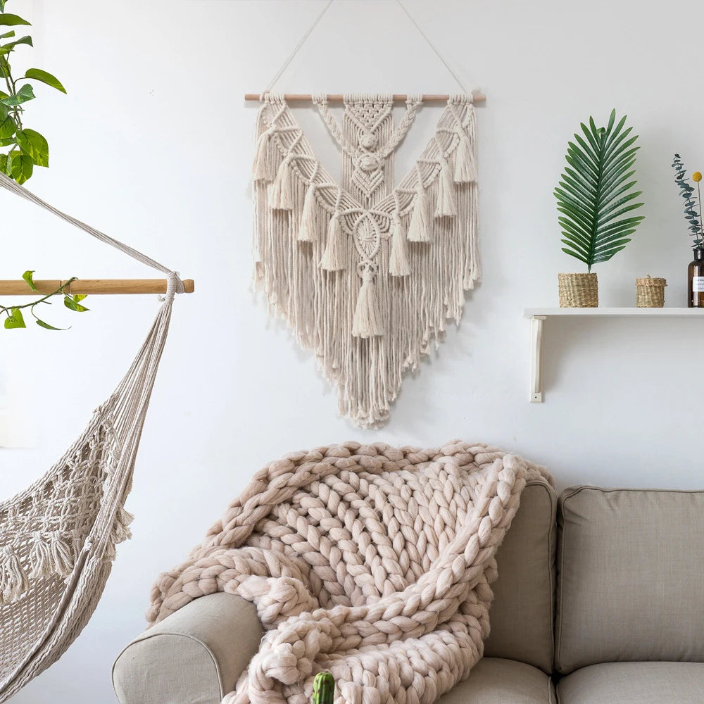 Tapeçaria de Tassel Boêmia Feita à Mão para Decoração de Casa