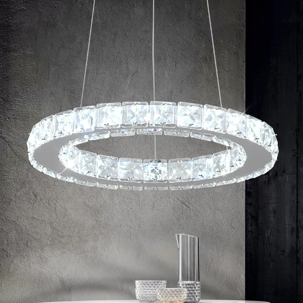 Lustre de Cristal LED Moderno para Sala de Estar e Jantar