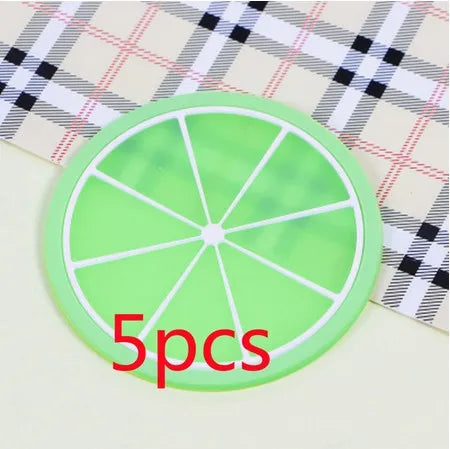 Porta-Copos em Formato de Frutas - Conjunto de Silicone para Mesa