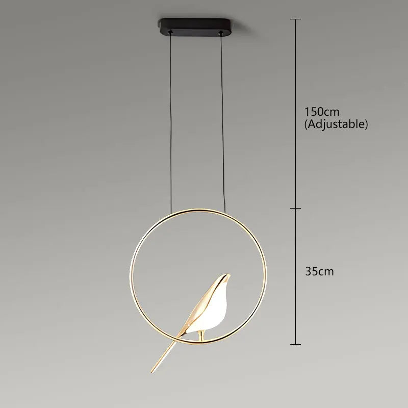 Pendente LED Pássaro Magpie - Iluminação e Decoração Moderna 