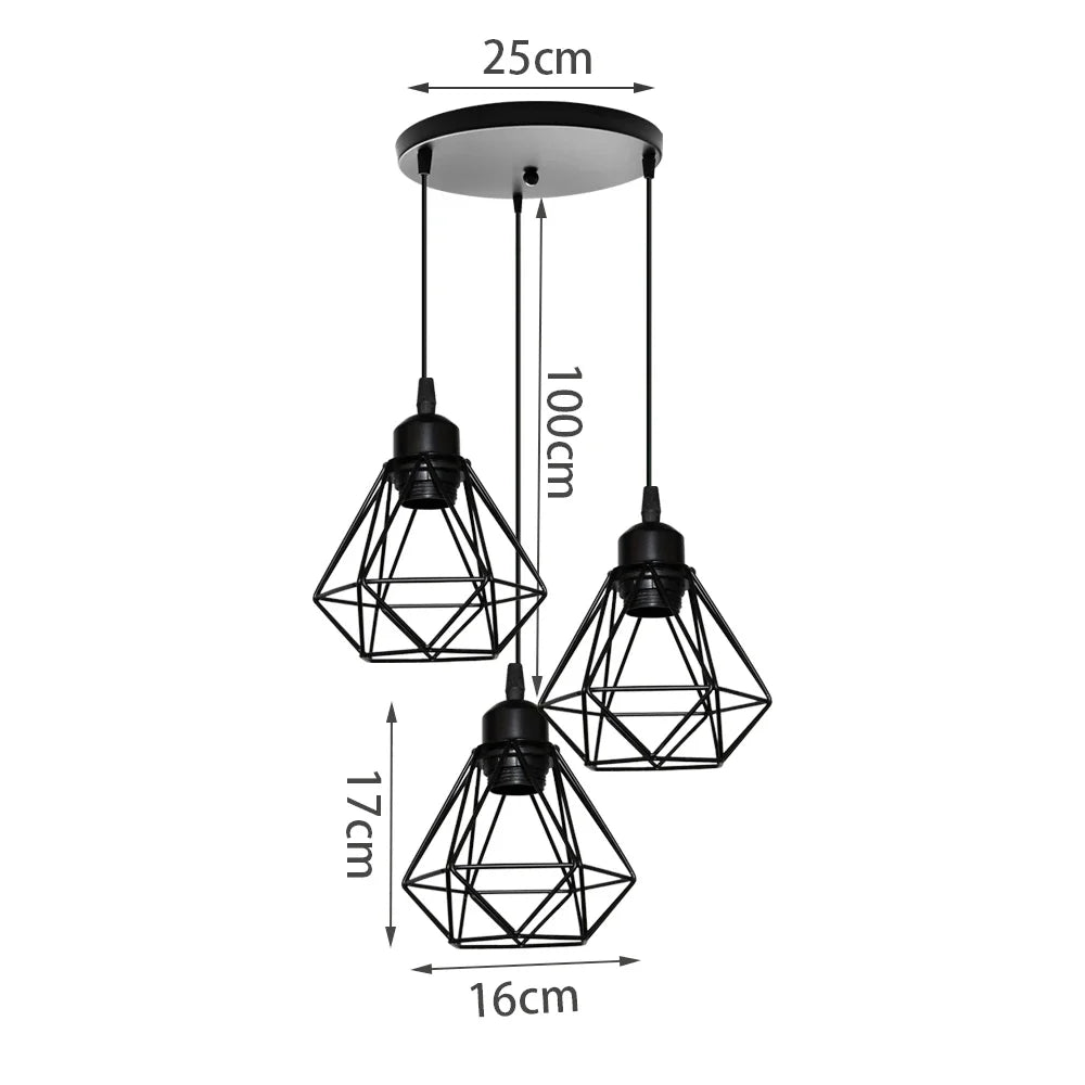 Lustre Pendente de Ferro com Cabeça Única