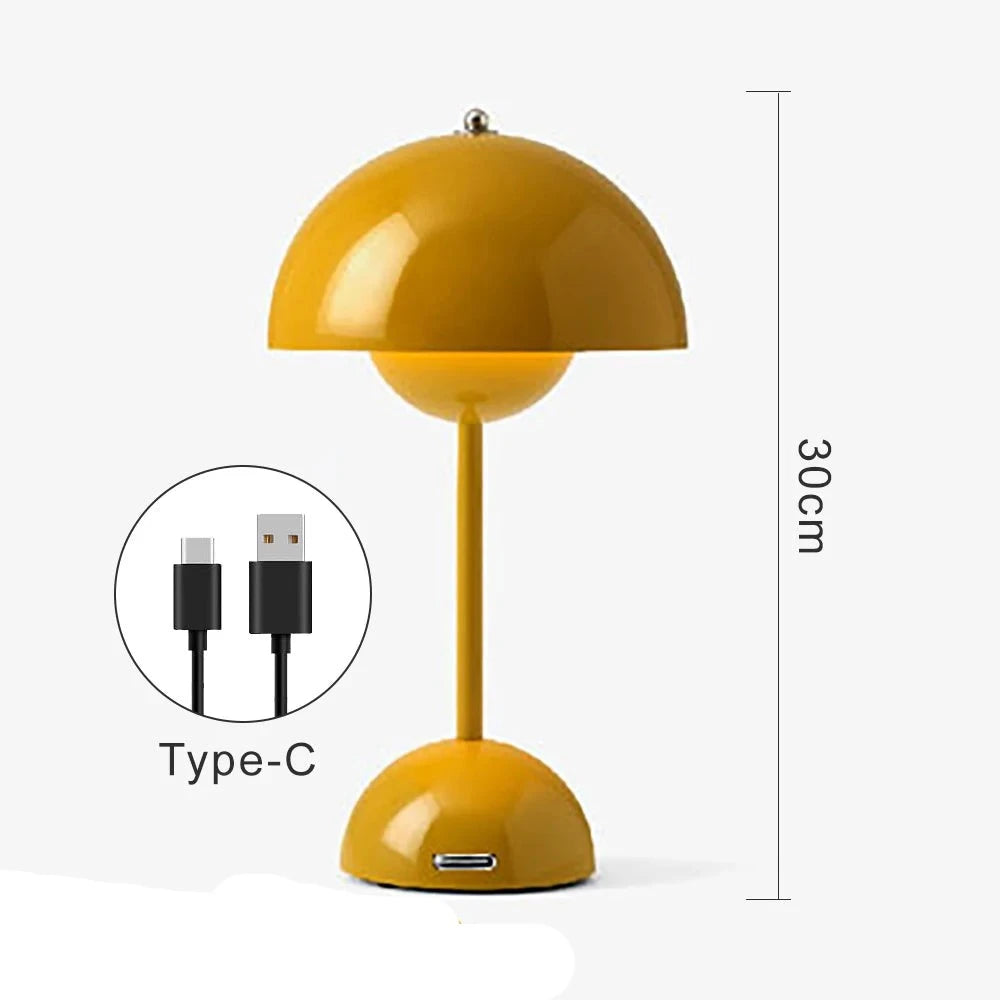 Luminária de Mesa LED Recarregável Cogumelo 