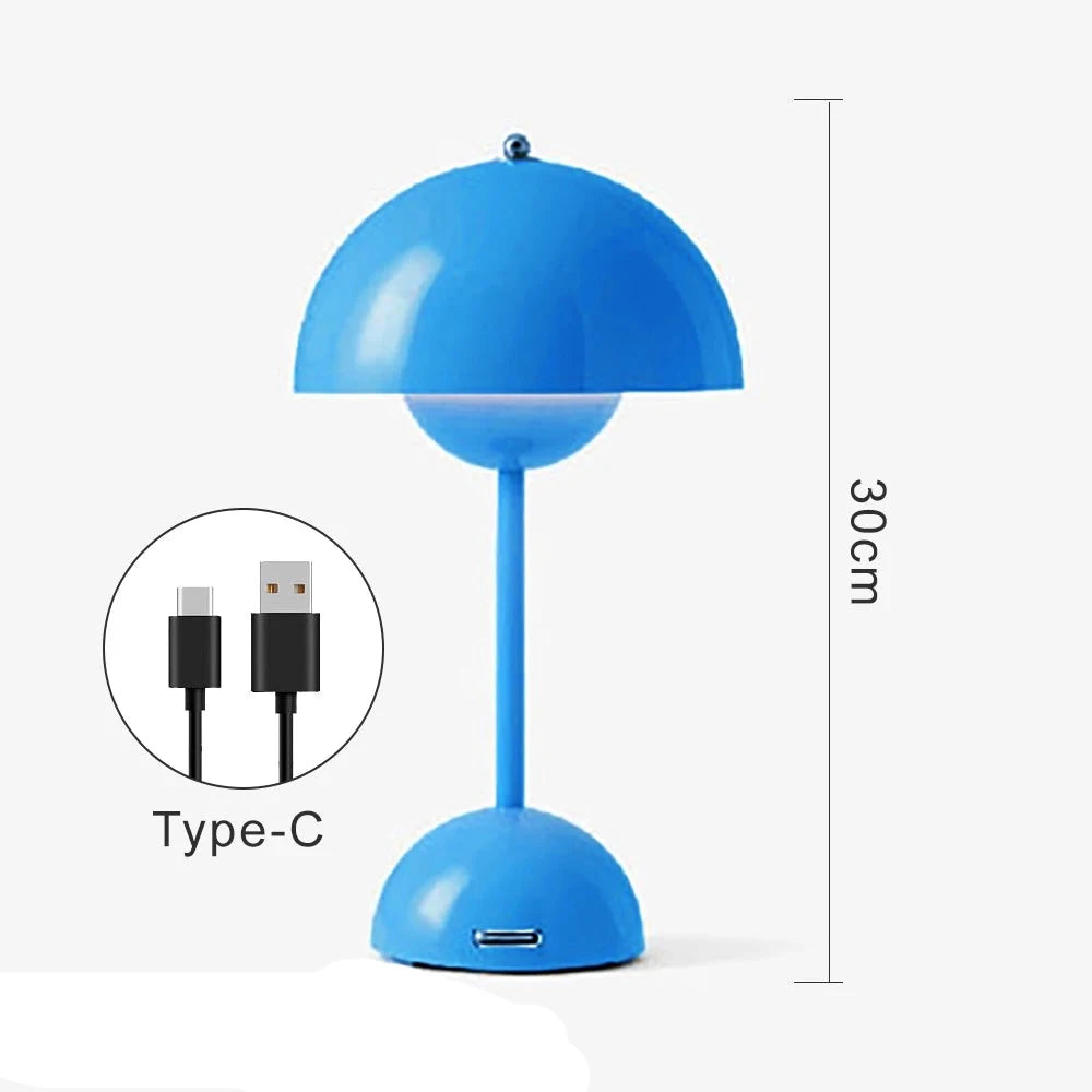 Luminária de Mesa LED Recarregável Cogumelo 