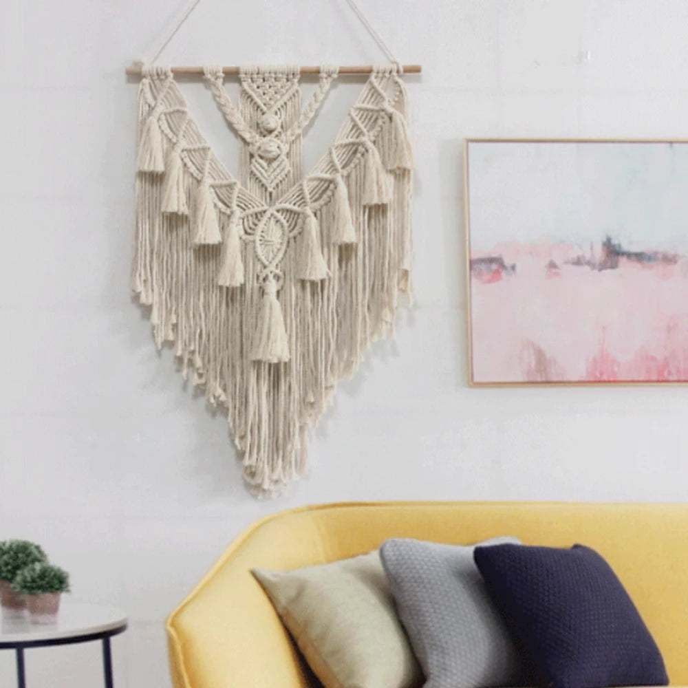 Tapeçaria de Tassel Boêmia Feita à Mão para Decoração de Casa