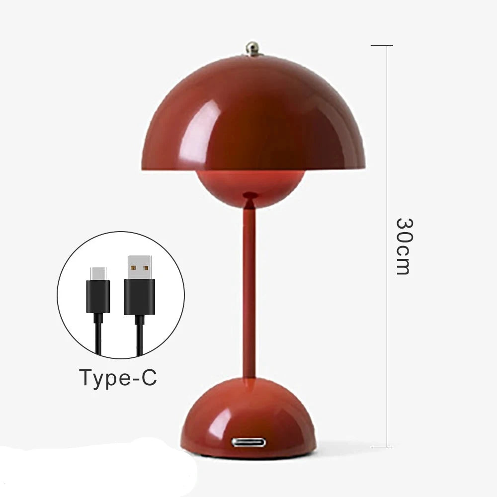 Luminária de Mesa LED Recarregável Cogumelo