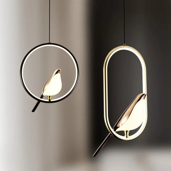 Pendente LED Pássaro Magpie - Iluminação e Decoração Moderna 