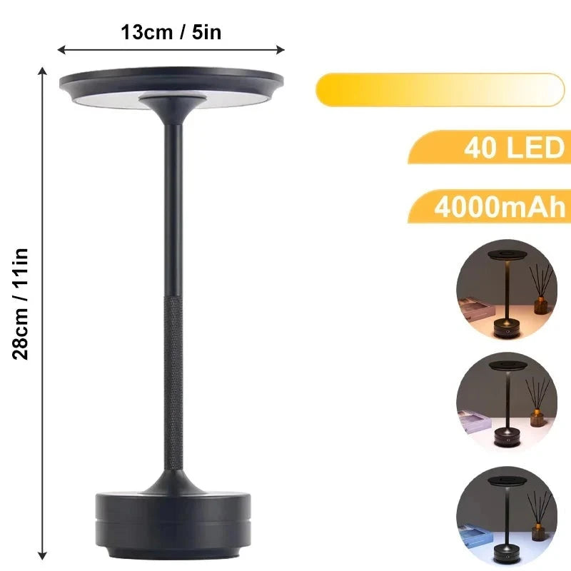 Luminária de Mesa LED Portátil e Recarrregável